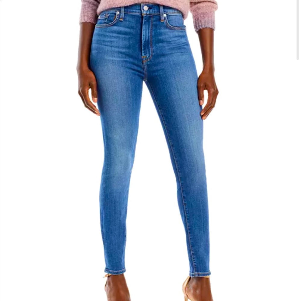 Anthropologie 7 For All Mankind Slim Illusion High Waist Skinny in Love Story